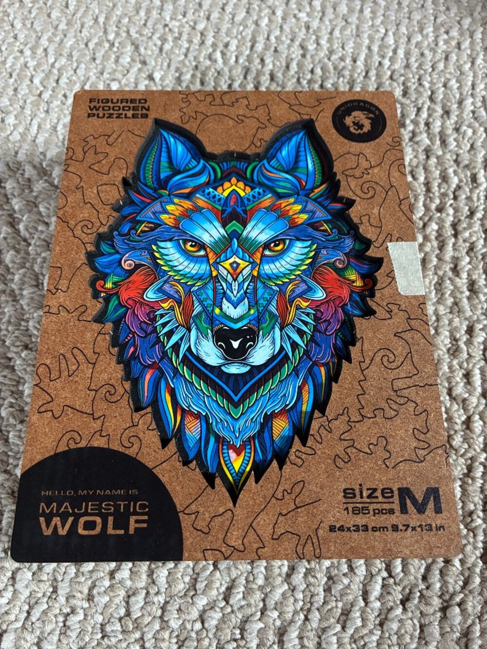 Used Unidragon Wooden Puzzle Jigsaw Unique Shapes 185 Pieces - all there